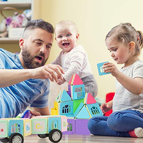 image for Suwayoo Magnetic Blocks-142 PCS Magnetic Tiles Building Blocks Toys, M