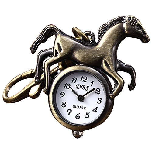 Youyoupifa Horse Design Bronze Alloy Keychain Quartz Watches (Unisex)