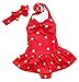 Mego Little Girls' Bathing Suit 2pcs Swimsuit Halter Neck Swimwear