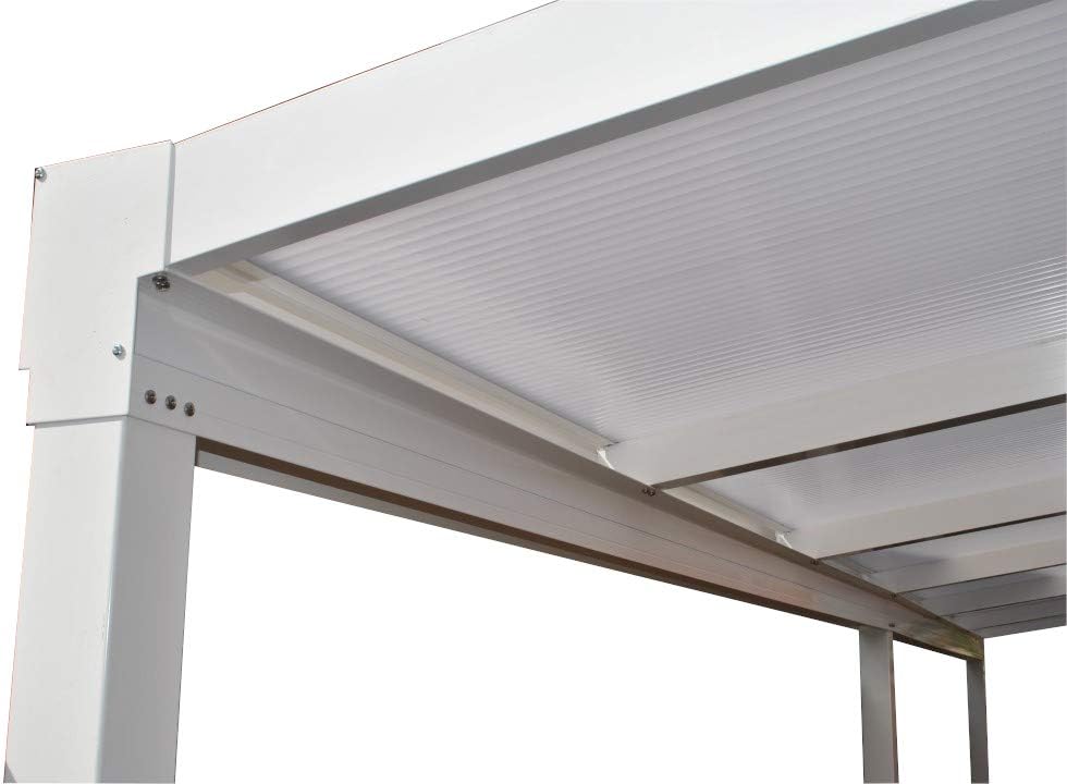 KC Kit Canopy / Polycarbonate DIY Carport/Veranda or Patio cover Size: 4.0m wide x 2.5m projection (Clear, Anthracite Grey RAL7016)