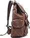 Aidonger Unisex Vintage Canvas and Leather Casual Backpack (Coffee)