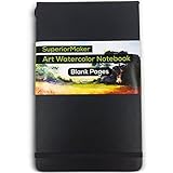 Watercolor Paint Sketchbook, Water and Dry Media Art Notepad, Heavyweight 220gsm Paper, No Bleed, Top Opening, 5