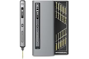 4-Speed Electric Mini Drill Pen, AM ARROWMAX 10 Small Drill Bits with Aluminium Box, OLED Display, LED Lights, Resin Drill Set For Jewelry Making,Plastic,Wood (SDS ULTRA)