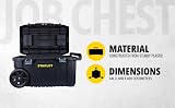 Stanley Rolling Toolbox Chest 50L Heavy Duty Latch 2 Lid Organisers STST1-80150 view 2