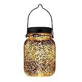 AGPTEK Solar Mason Jar Solar Lamp with Hook,
