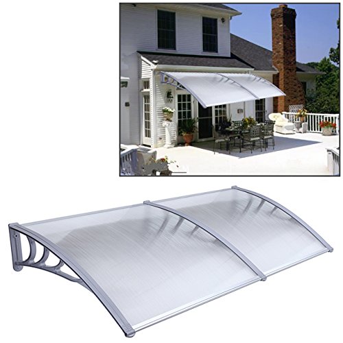 Ridgeyard 78.7" x 38" x 11" Overhead Clear Door Window Outdoor Awning