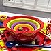 Zak Designs 12.75in Confetti Mixing Bowl, Made with Durable Eco-Friendly Melamine Material, Extra Large Size Serving Dinnerware, Perfect for Indoor/Outdoor Activities (Red, XL, BPA-Free)