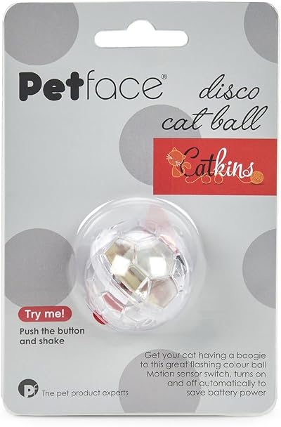 Petface Light Up Disco Ball Interactive Cat Toy 3.5 cm Diameter