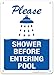 Please Shower Before Entering Pool Sign - 14