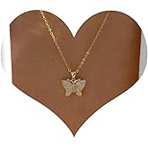 Erimberate Bohemian Crystal Butterfly Pendant Necklace Gold Cz Butterfly Necklace Paved Butterfly Choker Necklace Rhinestone Butterfly Chain Necklace Jewelry for Women Gifts