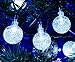 Battery Operated String Lights, DecorNova 9.8 Feet 15 LED Crystal Ball String Lights with Waterproof 3 AA Battery Case & 8 Lighting Modes for Indoor Outdoor Decorations, Cool White