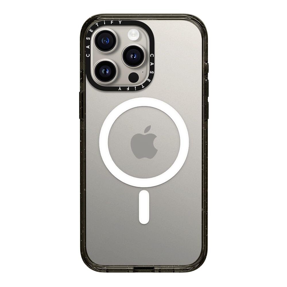 CASETiFY Impact Case for iPhone 15 Pro Max [4X Military Grade Drop Tested / 8.2ft Drop Protection/Compatible with Magsafe] - Clear Black — image 1