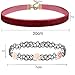 Outee 22 PCS Women's Choker Necklace Set Black Velvet Tattoo Henna Choker Necklaces Ribbon Collar Choker Set for Teen Girls