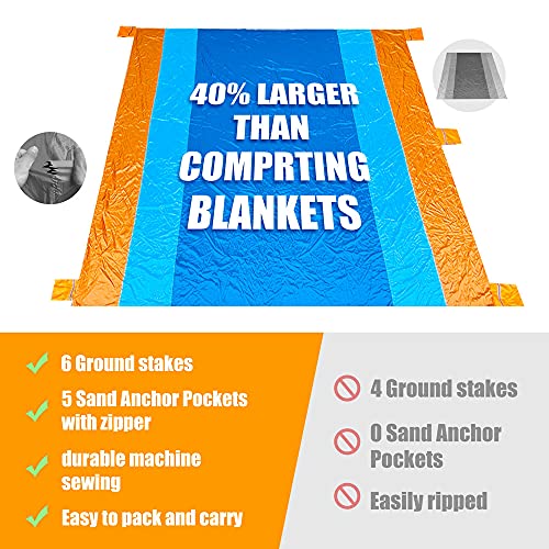 DYY Waterproof Sandless Beach Blanket, Extra Large Oversized 10'X 9