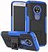 Yiakeng for Moto E5 Play Case, Moto E5 Cruise Case, Dual Layer shockproof Slim Protective with kickstand Hard Phone Case Cover for Motorola Moto E5 Play (Blue)