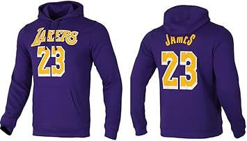 Amazon Co Jp レブロン ジェームズ 23パーカープルオーバー ロサンゼルス レイカーズメンズ長袖バスケットボールフード付きトレーナー スポーツ アウトドア