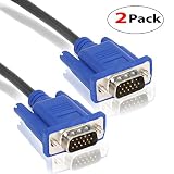 (2 Pack) 15Pin VGA Male to Male Cable - 3Feet