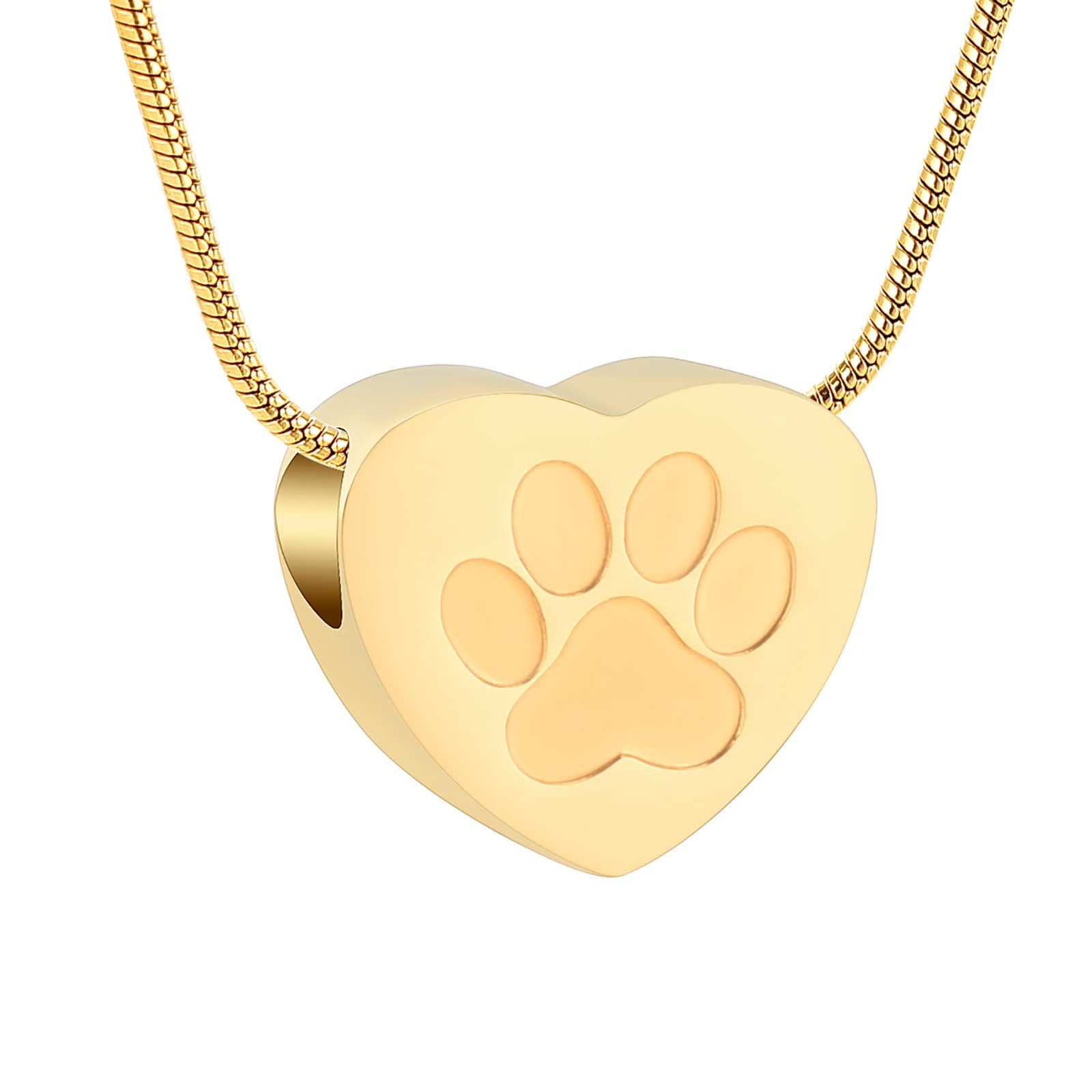 AIWENXI Pet Cremation Jewelry for Ashes Pendant Paw Print Pet Heart Urn Necklace Memorial Keepsake Jewelry for Pet/Dog's/Cat's Ashes Pet Lover Gift