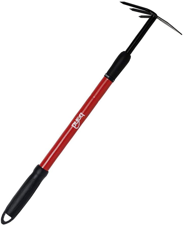 Bond Manufacturing 3-Tine Non Bond LH012 Cultivator with Telescopic Handle & Non-Slip Grip, Red : Hand Tillers : Garden & Outdoor