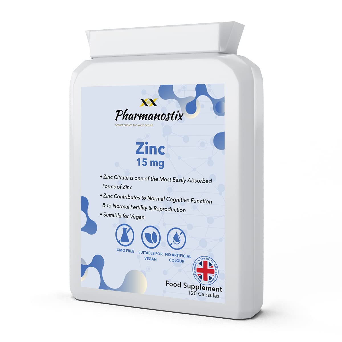 Zinc 15mg 120 Capsules - Essential Mineral Supplement for Immune System Support and Skin, Hair & Nail Care