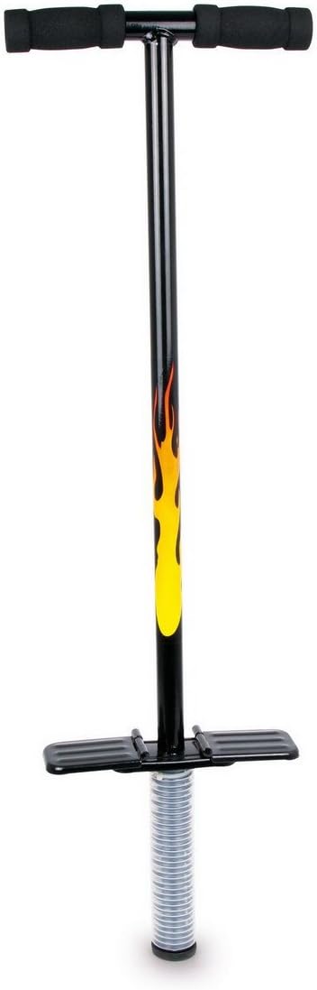 Gamez Galore Traditional Metal Pogo Stick with Collapsible Handlebars and Footrests (Fire/Black)