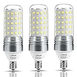 LOHAS 100W Equivalent LED Candelabra Light Bulbs,12W LED Corn Bulb, E12 Screw Base, Daylight White(5000K), CFL Lights Incandescent Bulbs Replacement, 1100 Lumen, Non Dimmable(3 Pack)