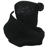 Winter Soft Pullover Knit Infinity Scarf with Pom Beanie Hoodie Scarf