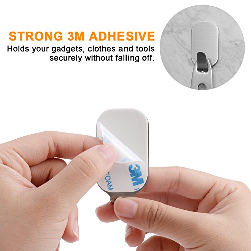 image for Adhesive Hooks, Bestfy Heavy Duty 3M Wall Hooks Stainless Steel Ultra 