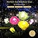 MMHF Outdoor Solar Garden Stake Lights,Upgraded LED Solar Powered Light with 6 Rose Flowers, 3 Pack Colorful Waterproof Solar Decorative Lights for Garden, Patio, Backyard (White＆Pink＆Yellow)