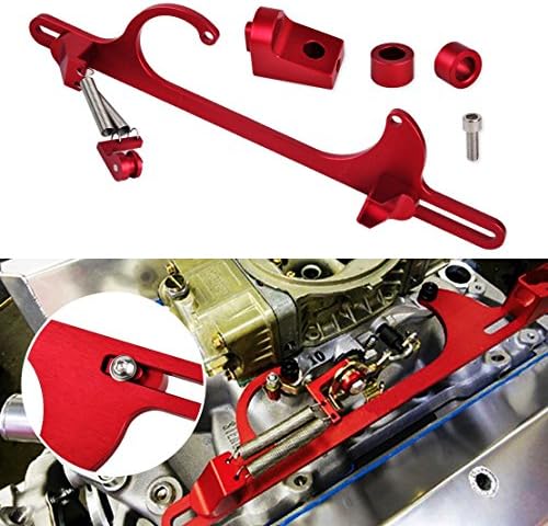 RACPLUS 4150 4160 Series Red Aluminum Alloy Billet Throttle Cable Carb Carburetor Bracket