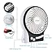 efluky 3-Speed Mini Desk Fan with LED Light, Portable USB Fan Quiet for Home, Office, Travel, Camping, Outdoor, Indoor, 4.9-Inch, White