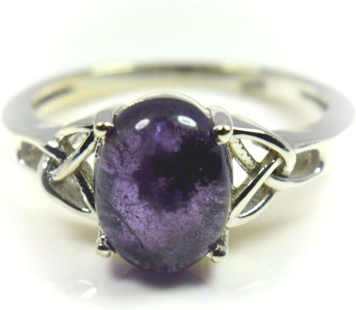 Real Amethyst Silver Ring Prong Style Birthstone Purple Handmade Jewelry Size J,K,L,M,N,O,P,Q,R