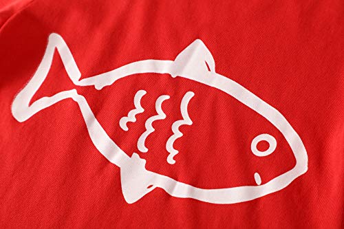 BIBNice Kids Boys Cotton Short Sleeve Set Fish Toddler Pajamas Sets Size 18M