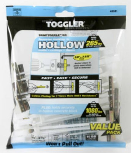 Toggler 50425 Toggle Anchor BB Hollow Wall Anchors 1/4