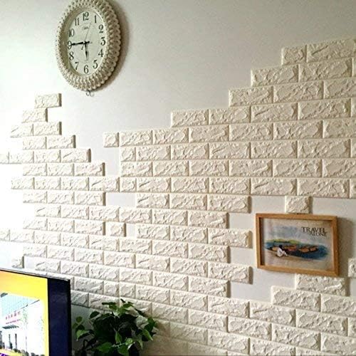 Abulu 3d Brick Wall Stickers Pe Foam Self Adhesive Wallpaper Peel And Stick 3d Art Wall Panels For Living Room Bedroom Background Wall Decoration 10pc White Pe 60 60 3d Wall Panels Tools Home