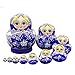 K&L King&Light 10pcs Beautiful Blue_White Russian Nesting Dolls Matryoshka Wooden Toys