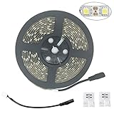 LED Strip Lights, SurLight Waterproof 16.4Ft/5M 300LEDs SMD 5050 12V DC Flexible LED Light Strips, 6000K Daylight White, LED Rope Lights for Home Kitchen Car Bar Cabinet Closet Indoor Outdoor Use