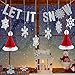 Jetec Let It Snow Garland Winter Banner and Christmas Honeycomb Santa Hat with 8 Pieces Snowflakes Christmas Honeycomb Decorations Party Supplies