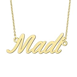 BYBWBL Madi Name Pendant Necklace 18k Gold Plated