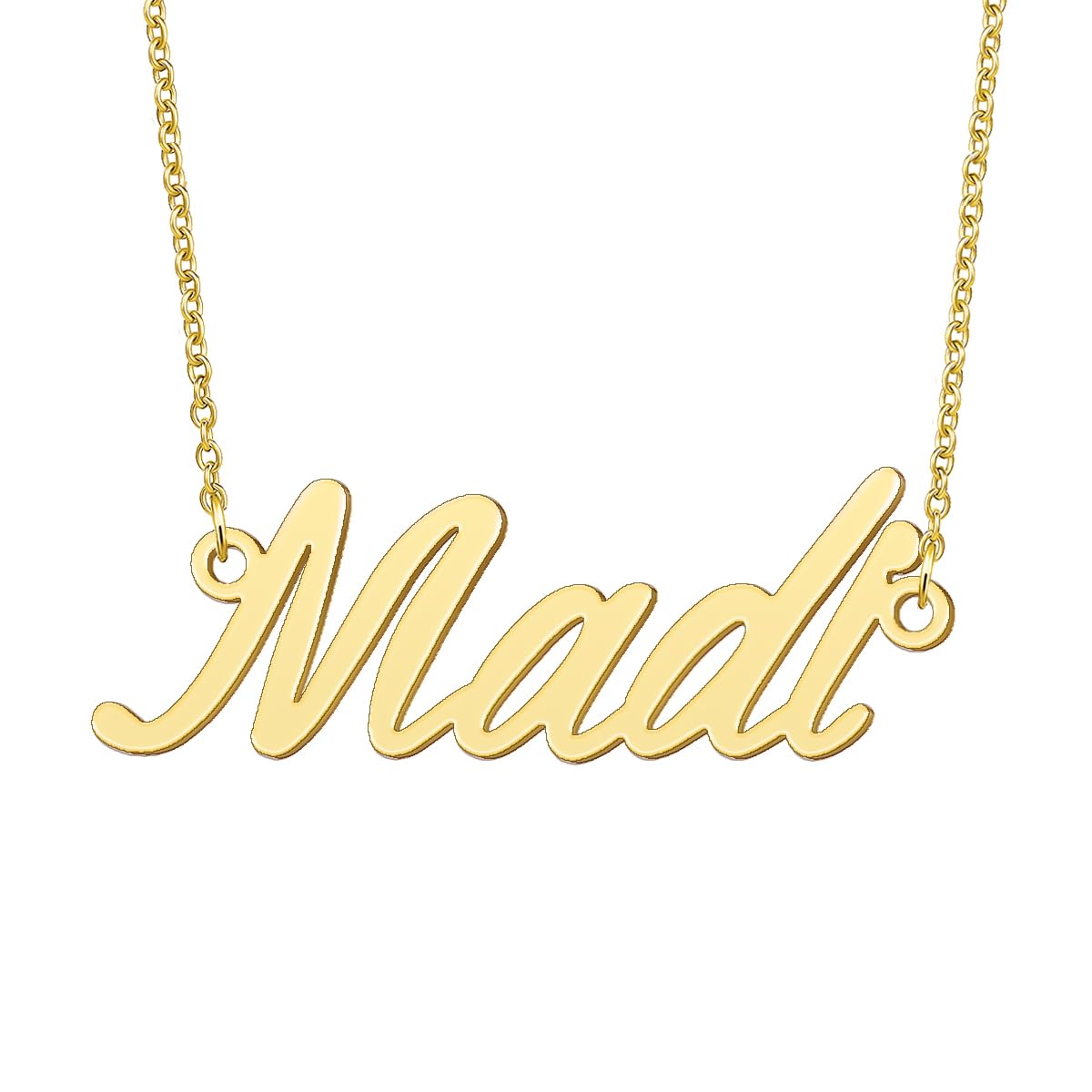 BYBWBL Madi Name Pendant Necklace 18k Gold Plated