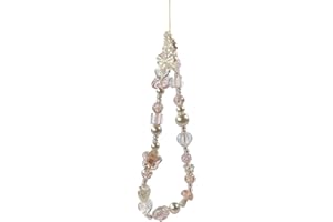 1 Pink Inspired Glass Flower Bead Mobile Phone Pendant - Suitable for Girls' Knot Hanging Ropes, Bag Accessories, Phone Strap