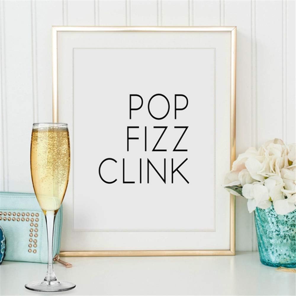 Danjiao Cuisine Bar Citation Drole Toile Affiche Pop Fizz Clink Champagne Art Imprimer Affiche Bar Pub Party Art Decoration Murale Decor Du Salon 40x60cm Amazon Fr Bricolage
