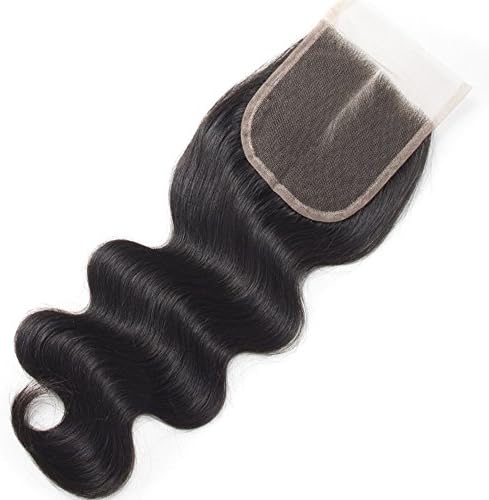 ZM Hair Brazilian Middle Part 4x4 Body Wave Top Closure Natural Black Virgin Human Hair Lace Closure(18)