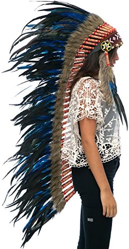 The Sounding Iron Feather Headdress | Native American Indian Style | Many Colors