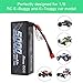 Gens ace 14.8V 4S 50C 5000mAh LiPo Battery Pack HardCase with Deans T Plug for 1 8 Scale Electric RC Buggy Truggy Crawler Monster Off-Road Car Boat Truck Roar Approved Slash 4X4 Traxxas Bandit Emaxx , Black
