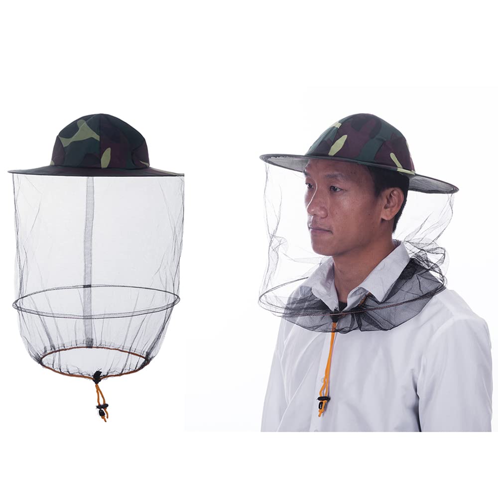 HunterBee 2 pack bee veil hat Round Beekeeping Beekeepers hat with Veil mosquito head net hat night fishing caps