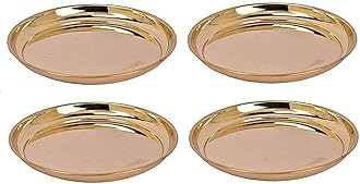 Skywalk Handmade Brass Puja Thali/Pure Brass Pooja Plate (Size-6 Inch) (6X6, 4)
