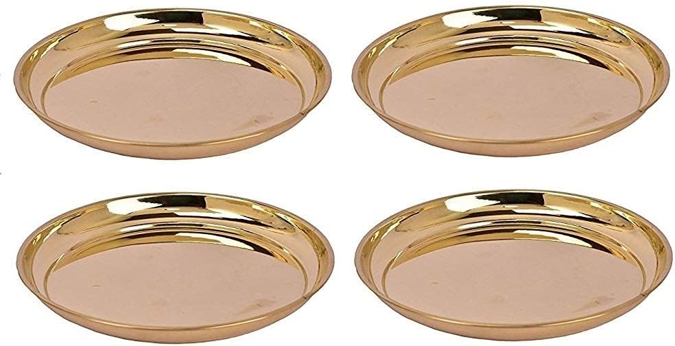 Skywalk Handmade Brass Puja Thali/Pure Brass Pooja Plate (Size-6 Inch) (6X6, 4)