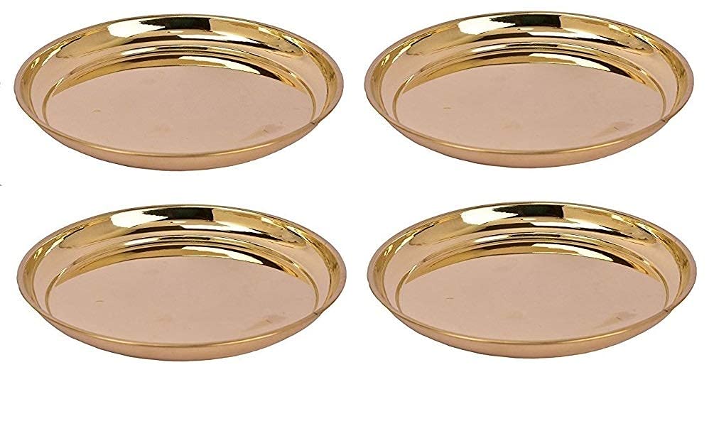 Skywalk Handmade Brass Puja Thali/Pure Brass Pooja Plate (Size-6 Inch) (6X6, 4)