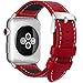 Fullmosa Compatible Apple Watch Band Leather 49mm 46mm 45mm 44mm 42mm 41mm 40mm 38mm for iWatch Ultra2/Ultra/SE/SE2/Series 10/9/8/7/6/5/4/3/2/1,42mm/44mm/45mm/46mm/49mm Red + silver buckle